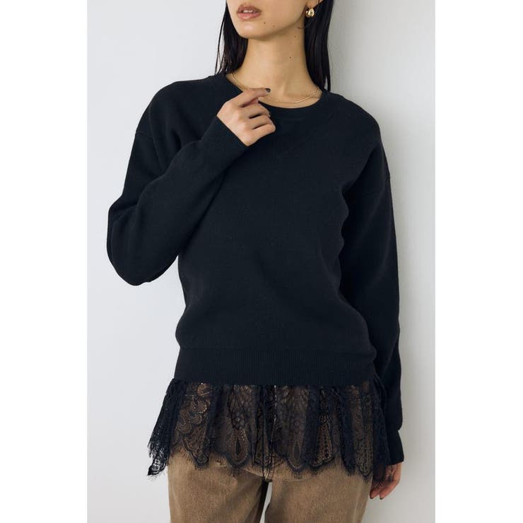 格上げVネックニット | AZUL BY MOUSSY | 詳細画像15 