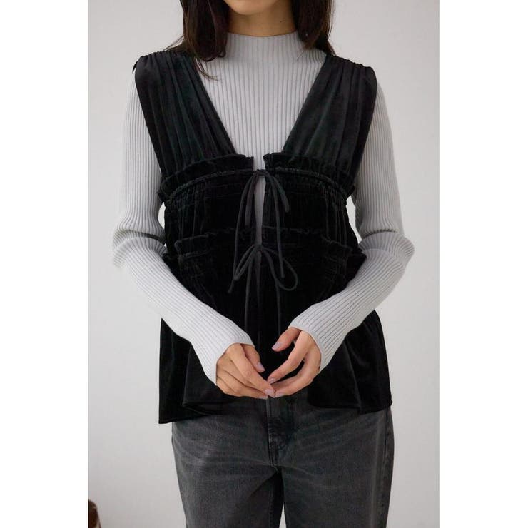 BLK | ベロアリボンベスト | AZUL BY MOUSSY