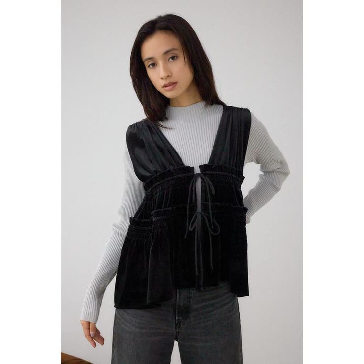 ベロアリボンベスト | AZUL BY MOUSSY | 詳細画像3 