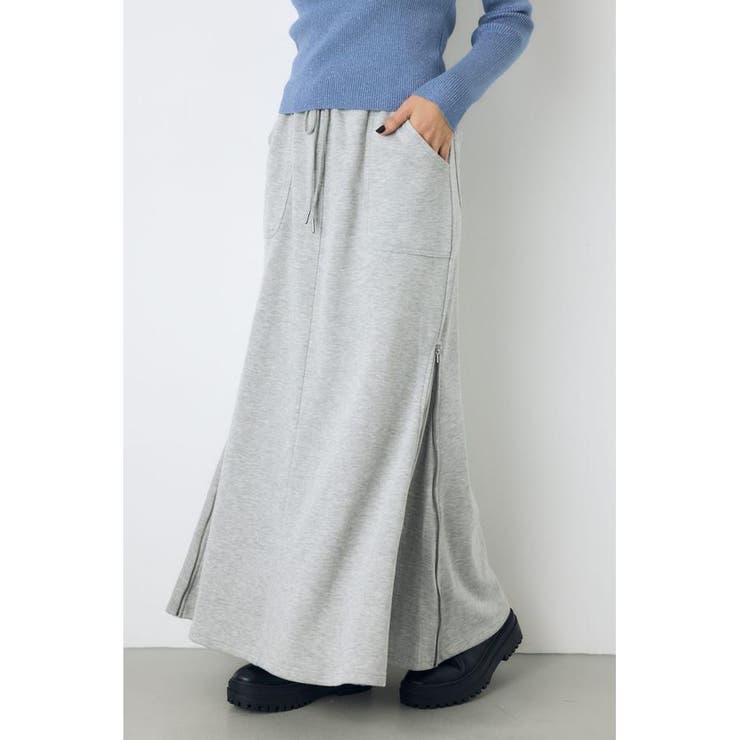 T.GRY | ジップデザイン裏毛ロングスカート | AZUL BY MOUSSY