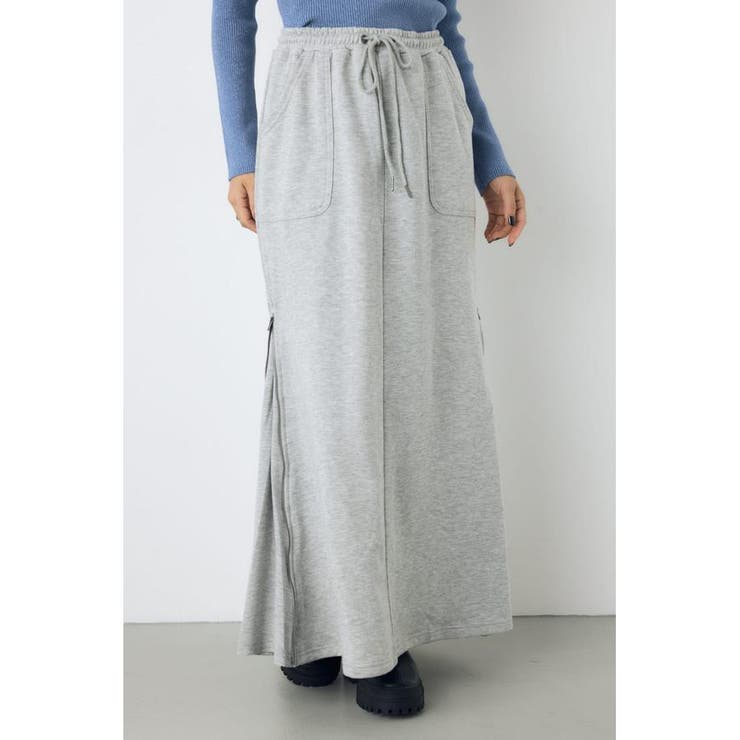 ジップデザイン裏毛ロングスカート | AZUL BY MOUSSY | 詳細画像12 