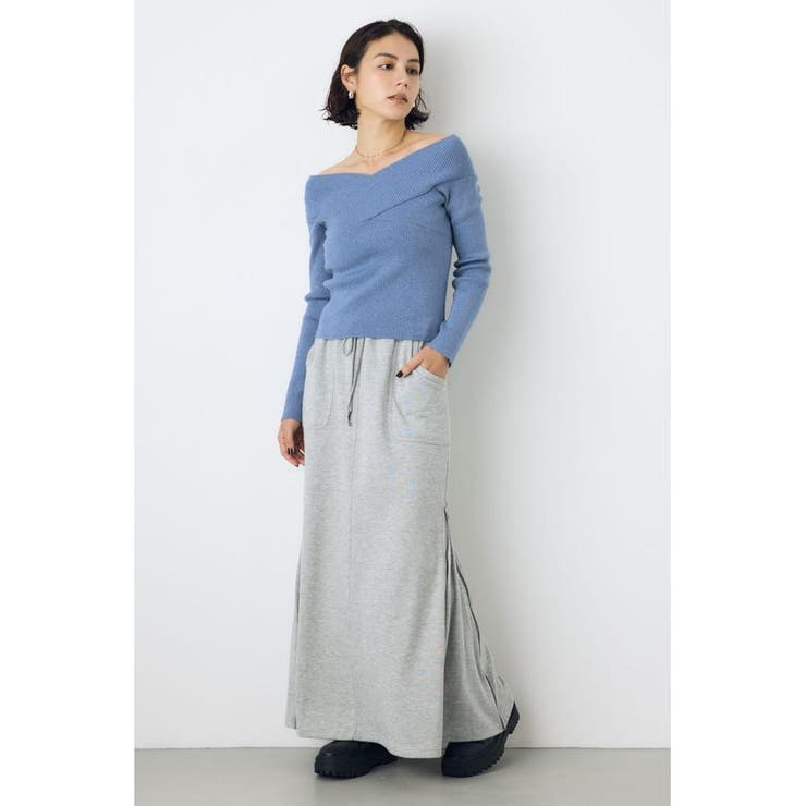 ジップデザイン裏毛ロングスカート | AZUL BY MOUSSY | 詳細画像16 