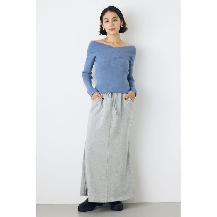ジップデザイン裏毛ロングスカート | AZUL BY MOUSSY | 詳細画像17 