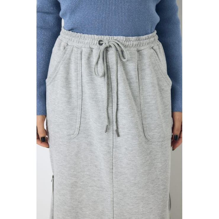 ジップデザイン裏毛ロングスカート | AZUL BY MOUSSY | 詳細画像18 