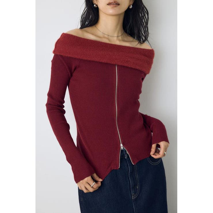 シャギーコンビジップオフショルニット | AZUL BY MOUSSY | 詳細画像23 