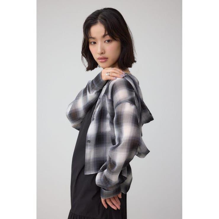 シアーチェックフードシャツ | AZUL BY MOUSSY | 詳細画像3 