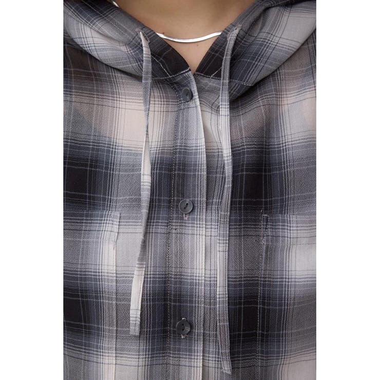 シアーチェックフードシャツ | AZUL BY MOUSSY | 詳細画像8 