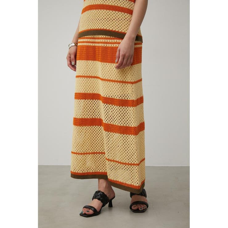 MULTI BORDER MESH KNIT SKIRT | AZUL BY MOUSSY | 詳細画像12 