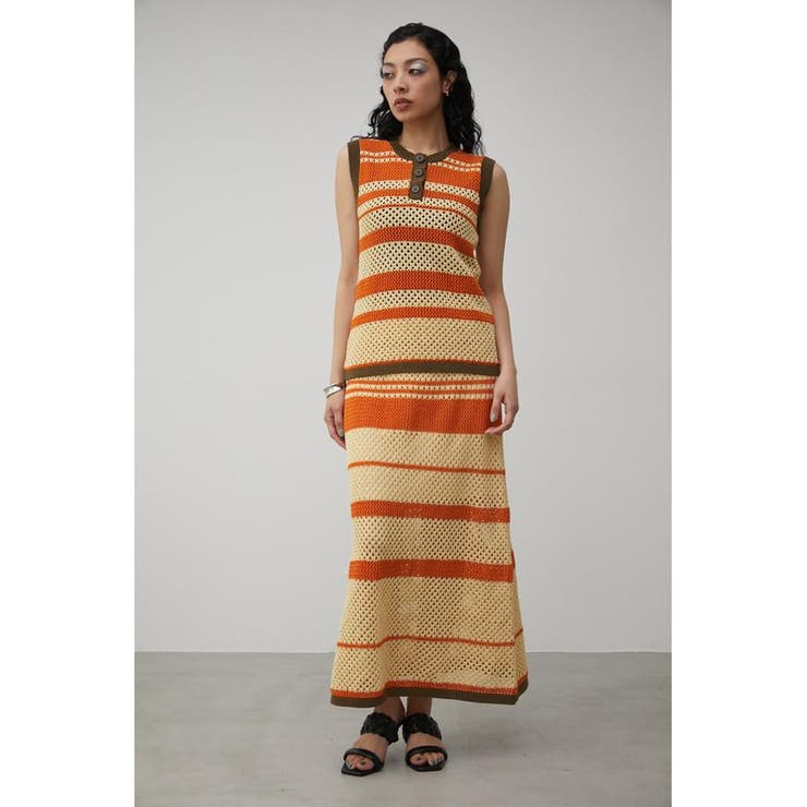 MULTI BORDER MESH KNIT SKIRT | AZUL BY MOUSSY | 詳細画像13 