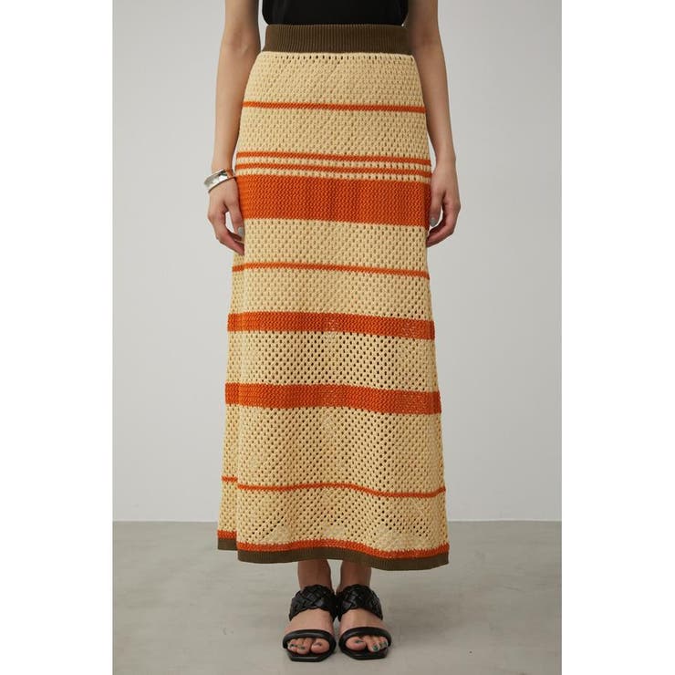MULTI BORDER MESH KNIT SKIRT | AZUL BY MOUSSY | 詳細画像15 