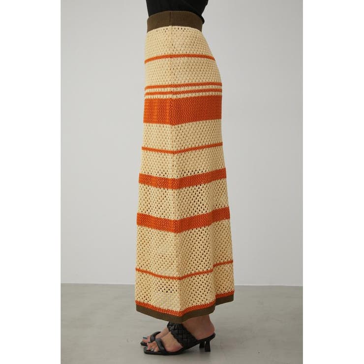 MULTI BORDER MESH KNIT SKIRT | AZUL BY MOUSSY | 詳細画像16 