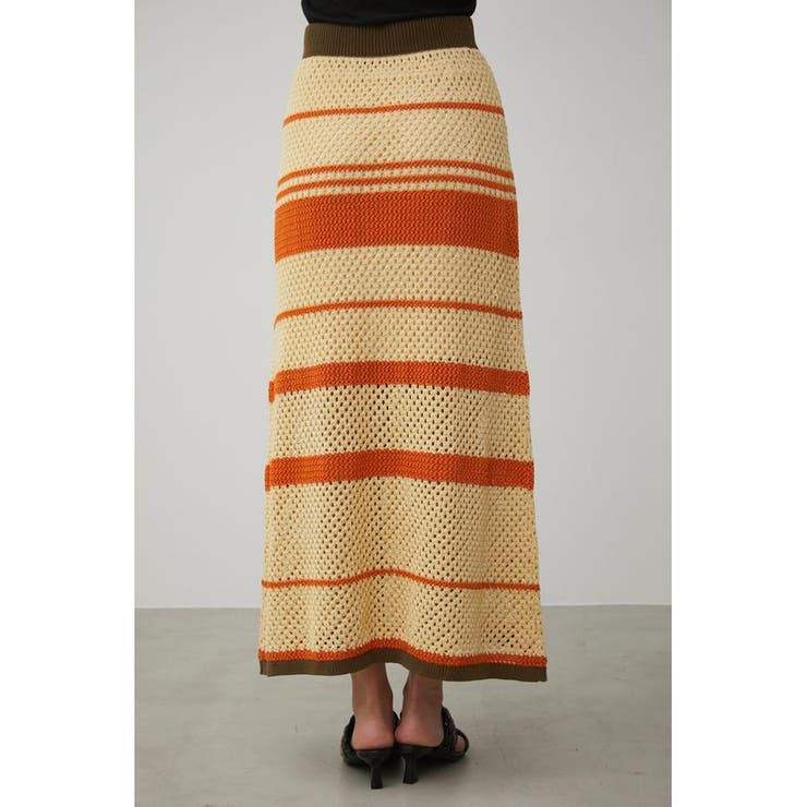 MULTI BORDER MESH KNIT SKIRT | AZUL BY MOUSSY | 詳細画像17 