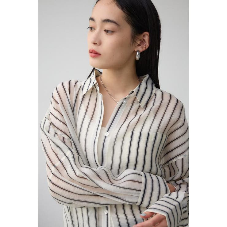 バックスリットシアーオーバーシャツ | AZUL BY MOUSSY | 詳細画像13 