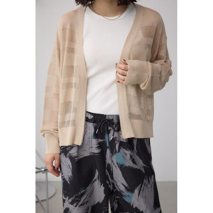 GREIGE | シアージップアップカーディガン | AZUL BY MOUSSY