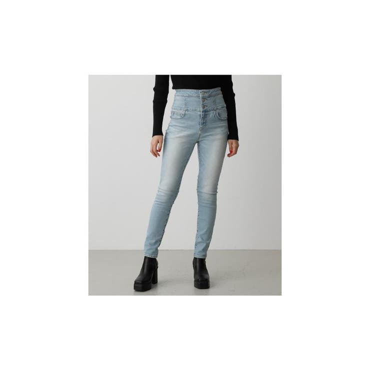L/BLU1 | HI-WAIST BUTTON DENIM SKINNY２ | AZUL BY MOUSSY