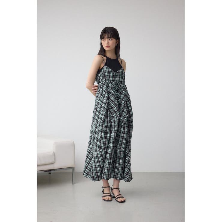 チェックキャミソール2WAYワンピース | AZUL BY MOUSSY | 詳細画像15 