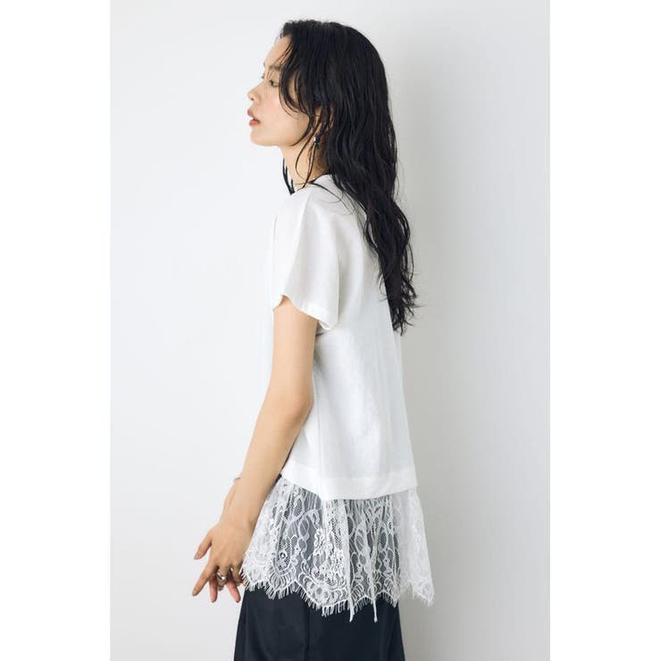 裾レースドッキングトップス | AZUL BY MOUSSY | 詳細画像4 
