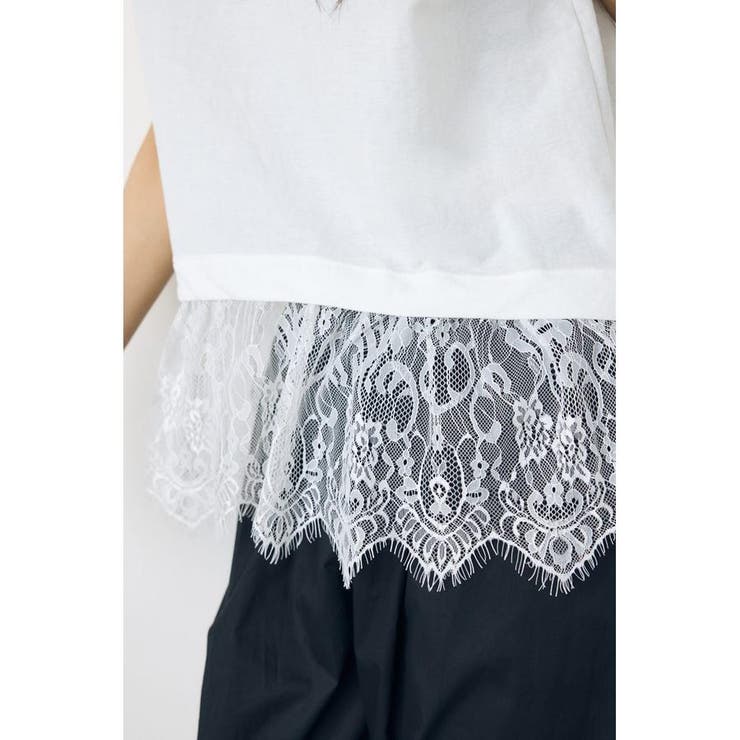 裾レースドッキングトップス | AZUL BY MOUSSY | 詳細画像9 