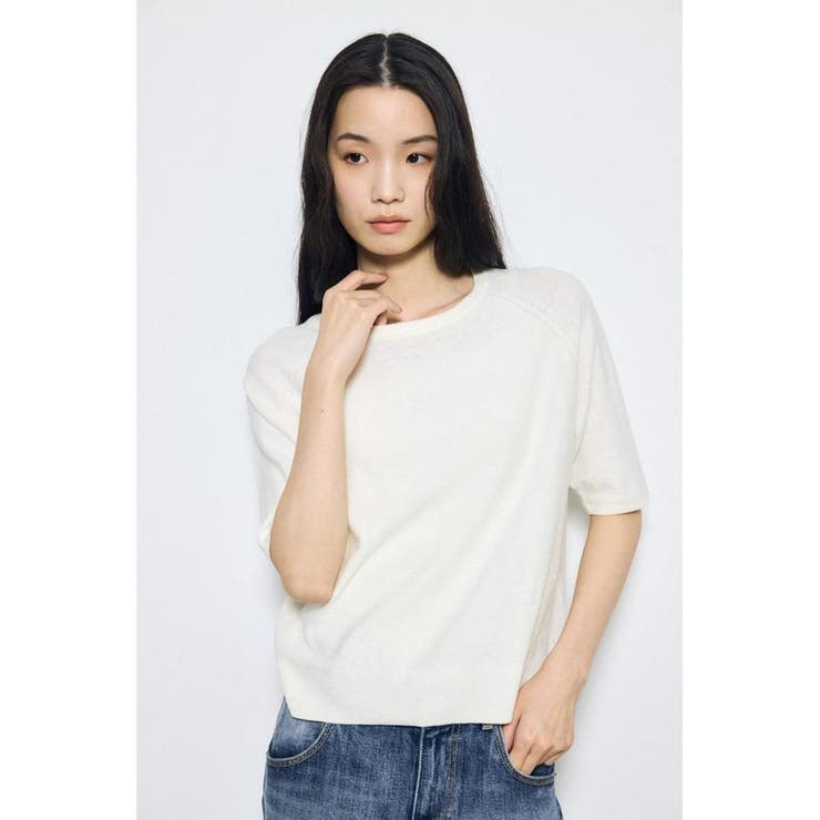 カシミヤミックスハーフスリーブニット | AZUL BY MOUSSY | 詳細画像1 