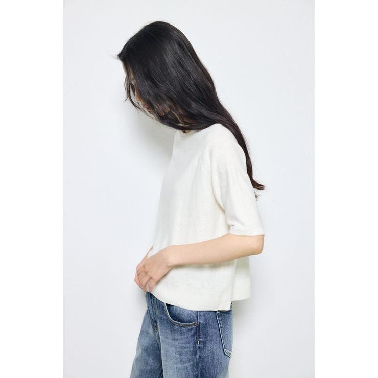 カシミヤミックスハーフスリーブニット | AZUL BY MOUSSY | 詳細画像4 