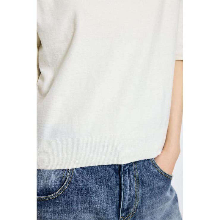 カシミヤミックスハーフスリーブニット | AZUL BY MOUSSY | 詳細画像8 
