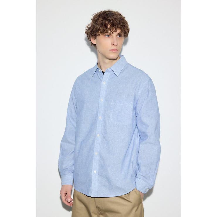 フレンチリネンCOOLMAXストライプシャツ | AZUL BY MOUSSY | 詳細画像35 