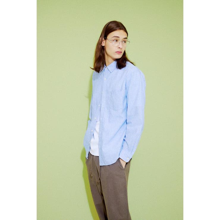 フレンチリネンCOOLMAXストライプシャツ | AZUL BY MOUSSY | 詳細画像35 