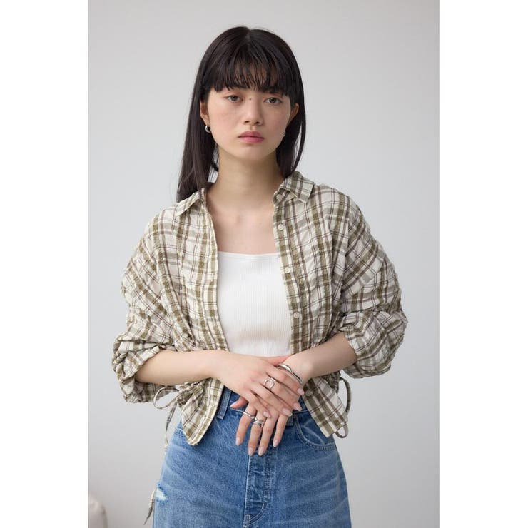 柄WHT5 | ラウンドヘムドロストシャツ | AZUL BY MOUSSY