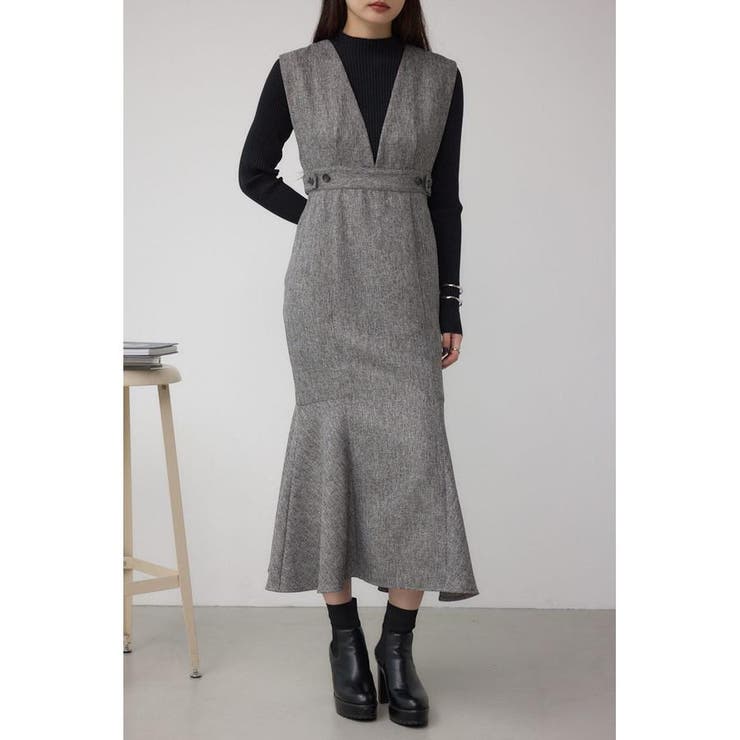 柄GRY5 | カットアウトマーメーイドジャンパースカート | AZUL BY MOUSSY