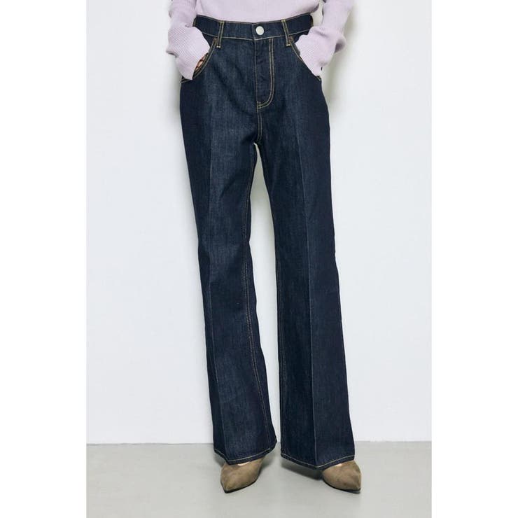 One Wash1 | AZUL DENIM センタープレスフレアデニム ロング丈 | AZUL BY MOUSSY
