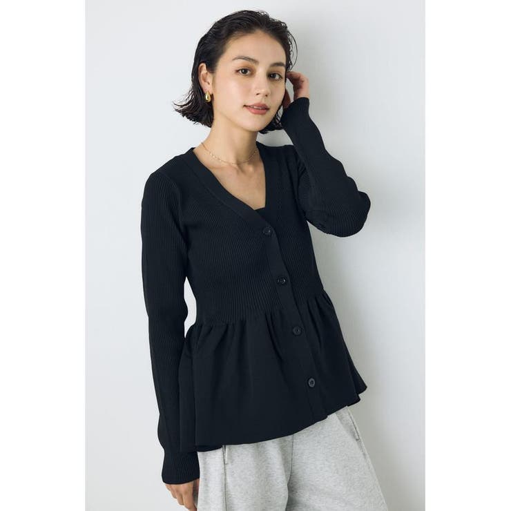 BLK | ペプラムカーディガン | AZUL BY MOUSSY