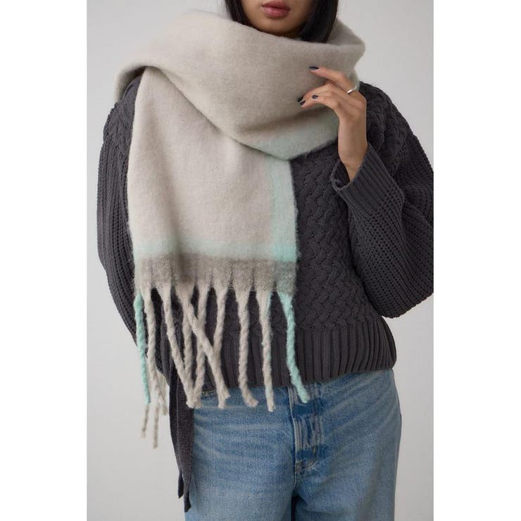 BEG | マルチデザインフラッフィーロングマフラー | AZUL BY MOUSSY