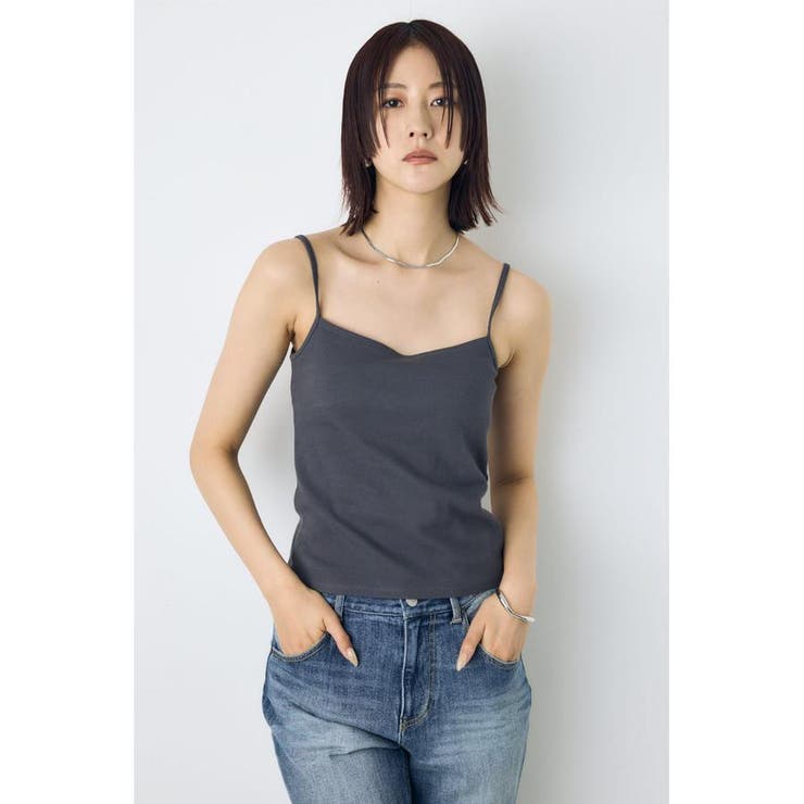L/BLK1 | カップ付リブキャミソール | AZUL BY MOUSSY