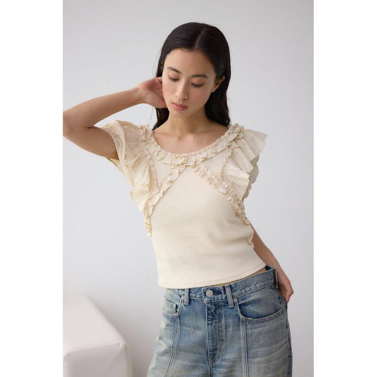 コンビネーション2WAYフリルトップス | AZUL BY MOUSSY | 詳細画像3 