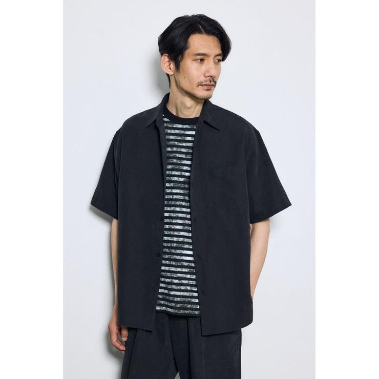 接触冷感フェイクスエード半袖シャツ | AZUL BY MOUSSY | 詳細画像2 