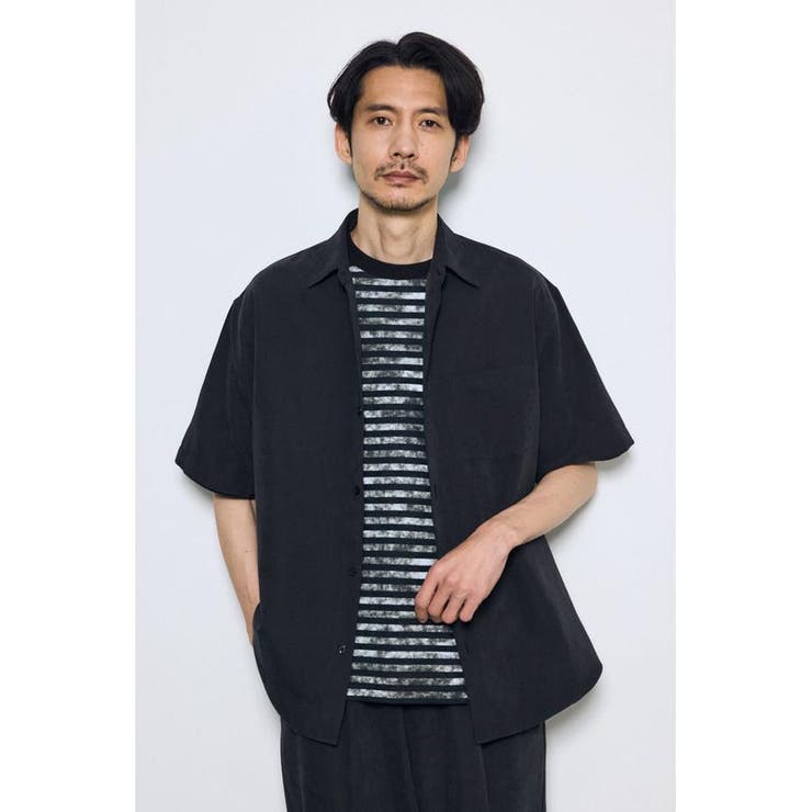 接触冷感フェイクスエード半袖シャツ | AZUL BY MOUSSY | 詳細画像3 