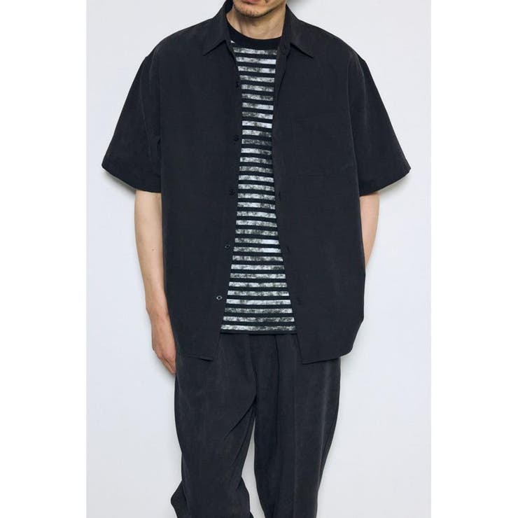 BLK | 接触冷感フェイクスエード半袖シャツ | AZUL BY MOUSSY