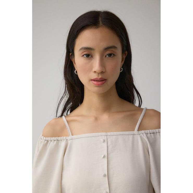 2WAYパフスリーブ配色ペプラムブラウス | AZUL BY MOUSSY | 詳細画像2 