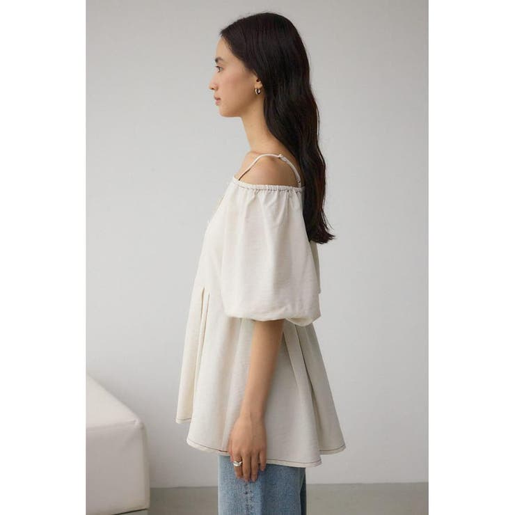 2WAYパフスリーブ配色ペプラムブラウス | AZUL BY MOUSSY | 詳細画像6 