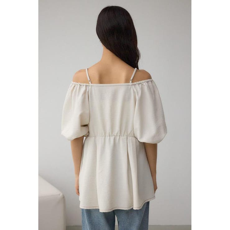 2WAYパフスリーブ配色ペプラムブラウス | AZUL BY MOUSSY | 詳細画像7 