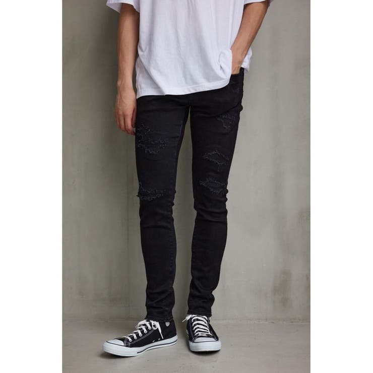 BLK | AZUL DENIM リペアスキニー | AZUL BY MOUSSY