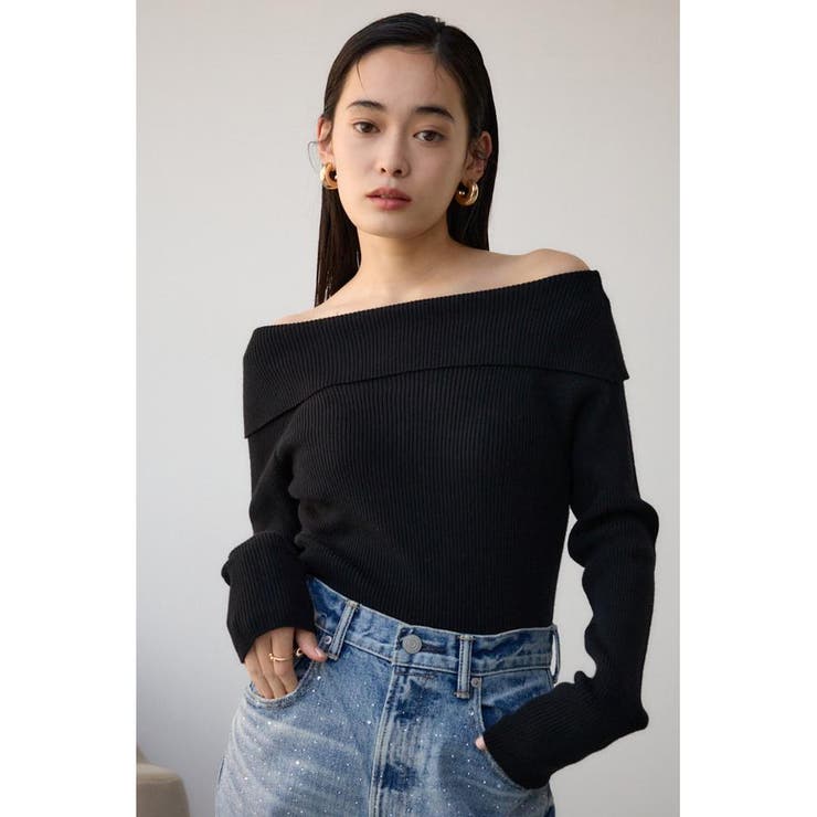 BLK | オフショルダーニット | AZUL BY MOUSSY