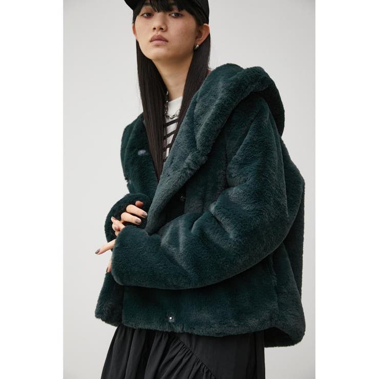 FLUFFY HOODIE COAT AZLW0020261 AZUL BY MOUSSY SHOPLIST