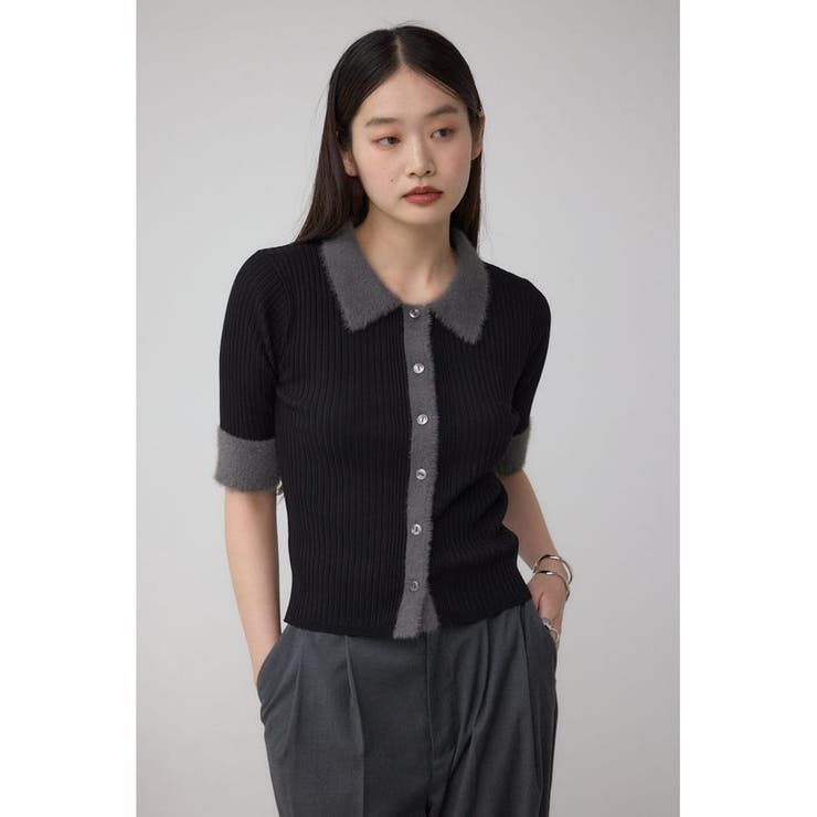 シャギーコンビポロニットトップス | AZUL BY MOUSSY | 詳細画像12 