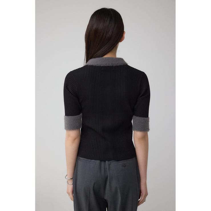 シャギーコンビポロニットトップス | AZUL BY MOUSSY | 詳細画像16 