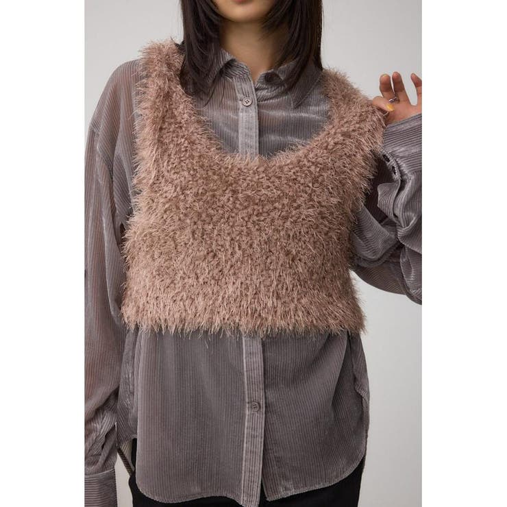 PNK | バックオープンポンポンヤーンベスト | AZUL BY MOUSSY