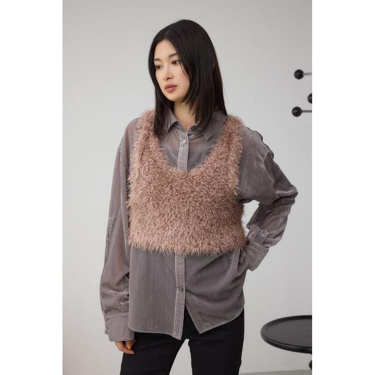 バックオープンポンポンヤーンベスト | AZUL BY MOUSSY | 詳細画像13 