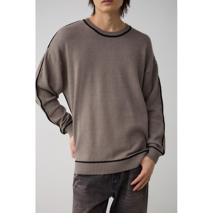 GRY | 配色パイピングニット | AZUL BY MOUSSY