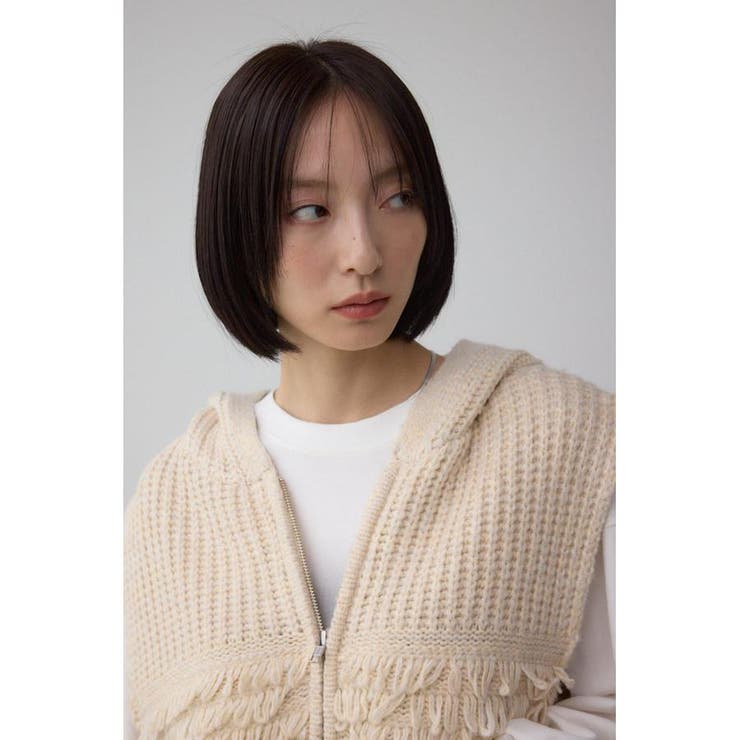 ZIPフーディループニットベスト | AZUL BY MOUSSY | 詳細画像1 