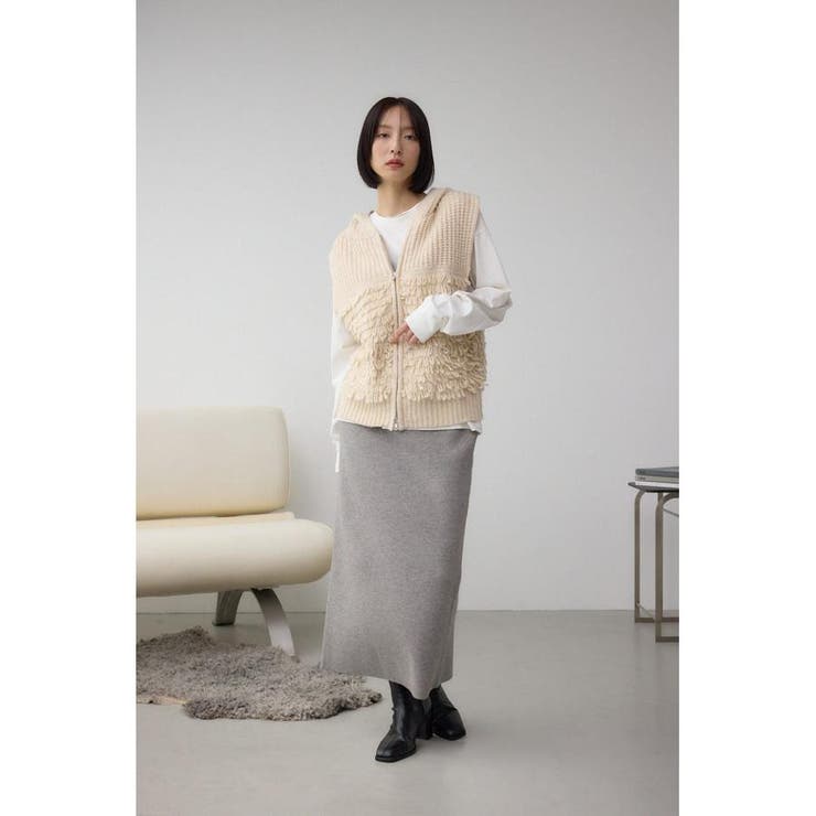 ZIPフーディループニットベスト | AZUL BY MOUSSY | 詳細画像3 